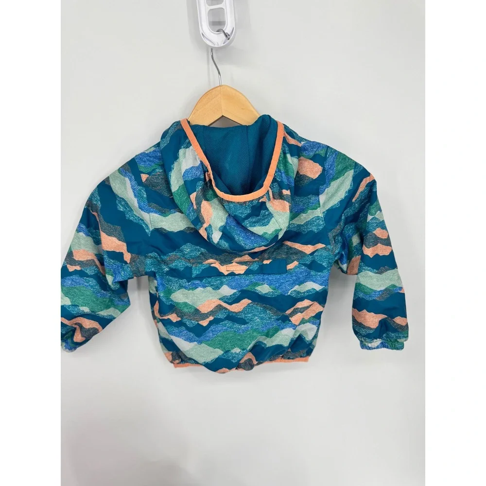 Lands'‎ End Packable Windbreaker Toddler XXS 2t 3t Blue Mountain Unisex Spring